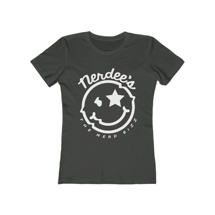 Nerdee's - The Nerd Bizz - "Mr. Smiley" Official Logo - Women's The Boyfriend Tee