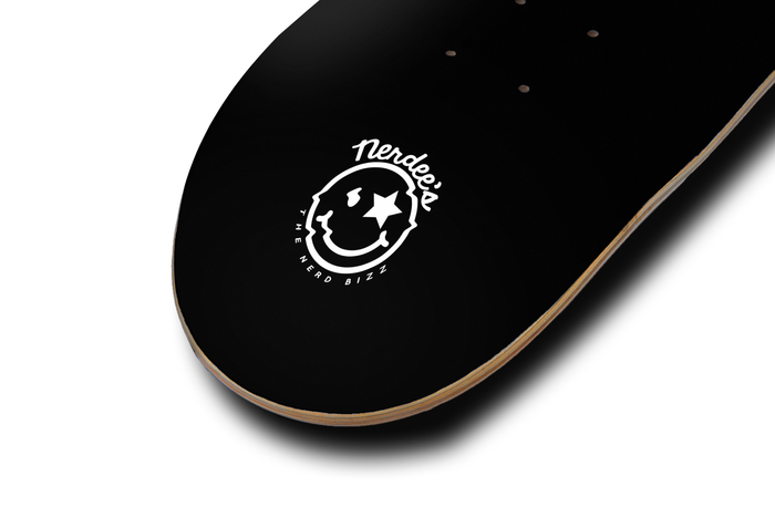 Nerdee's - The Nerd Bizz - Official logo "Mr. Smiley" Skateboard Deck
