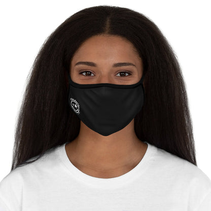 Nerdee's - The Nerd Bizz - Official Logo (White) - Fitted Polyester Face Mask - Black