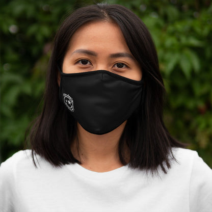 Nerdee's - The Nerd Bizz - Official Logo (White) - Fitted Polyester Face Mask - Black