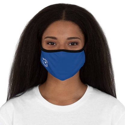 Nerdee's - The Nerd Bizz - Official Logo (White) - Fitted Polyester Face Mask - Blue