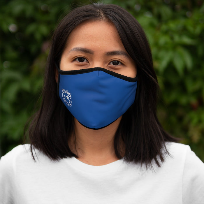 Nerdee's - The Nerd Bizz - Official Logo (White) - Fitted Polyester Face Mask - Blue