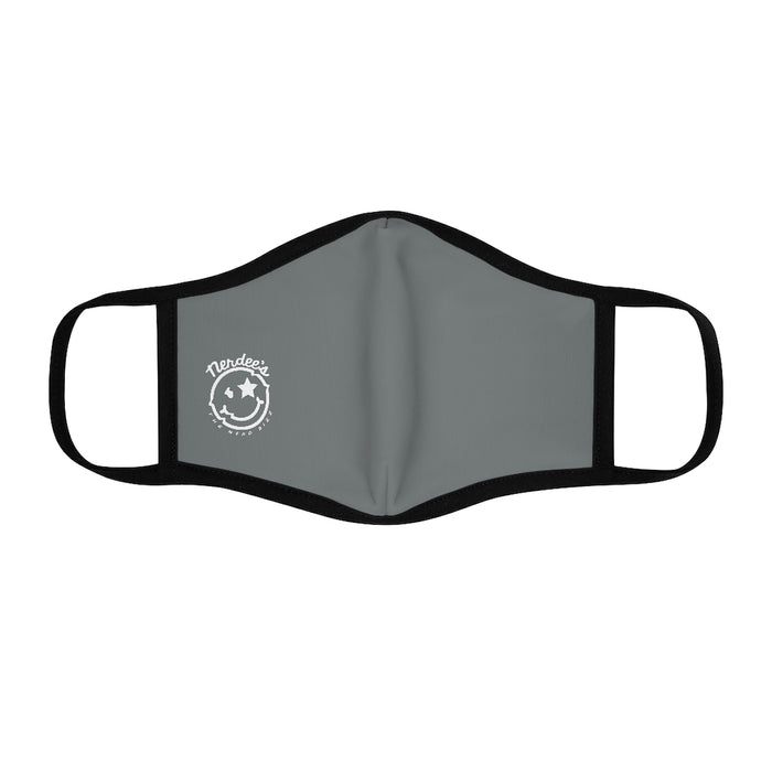 Nerdee's - The Nerd Bizz - Official Logo (White) - Fitted Polyester Face Mask - Dark Gray