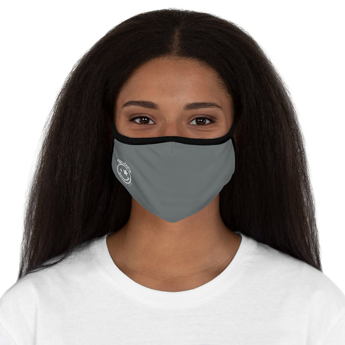 Nerdee's - The Nerd Bizz - Official Logo (White) - Fitted Polyester Face Mask - Dark Gray