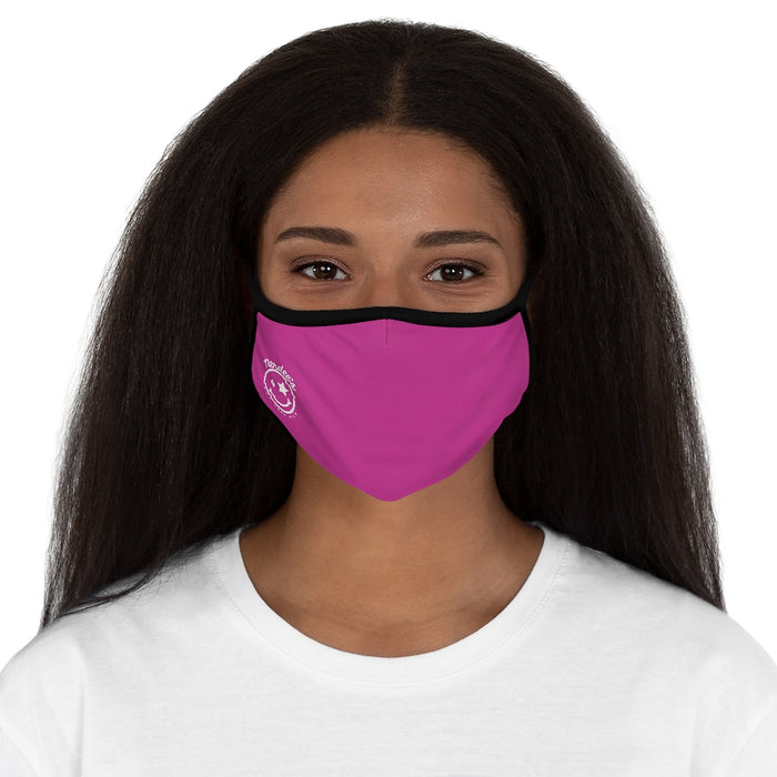 Nerdee's - The Nerd Bizz - Official Logo (White) - Fitted Polyester Face Mask - Hot Pink