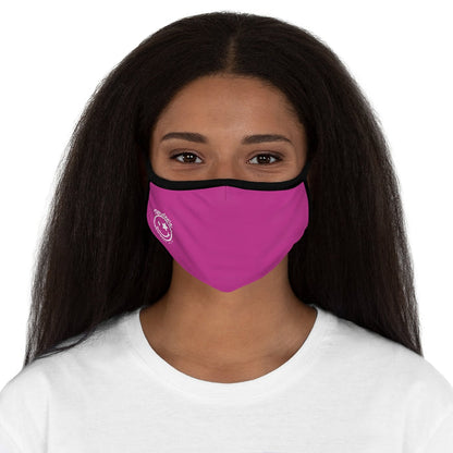 Nerdee's - The Nerd Bizz - Official Logo (White) - Fitted Polyester Face Mask - Hot Pink