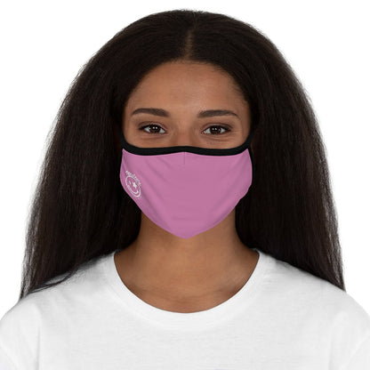 Nerdee's - The Nerd Bizz - Official Logo (White) - Fitted Polyester Face Mask - Pink