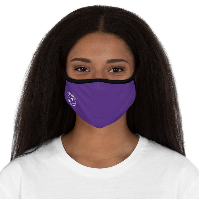 Nerdee's - The Nerd Bizz - Official Logo (White) - Fitted Polyester Face Mask - Purple