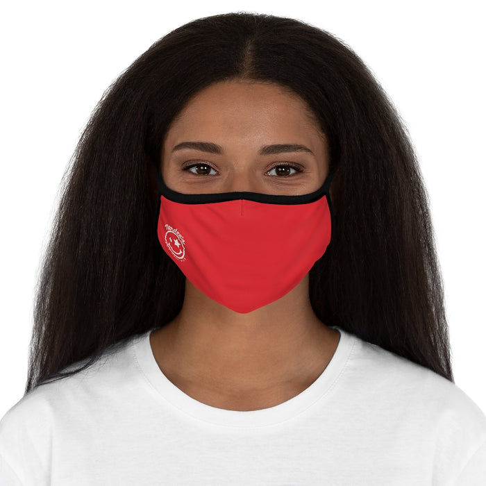 Nerdee's - The Nerd Bizz - Official Logo (White) - Fitted Polyester Face Mask - Red