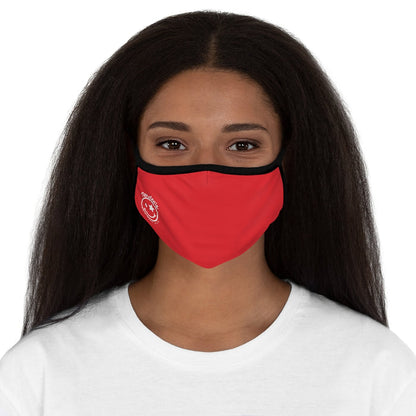 Nerdee's - The Nerd Bizz - Official Logo (White) - Fitted Polyester Face Mask - Red