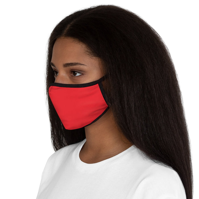 Nerdee's - The Nerd Bizz - Official Logo (White) - Fitted Polyester Face Mask - Red