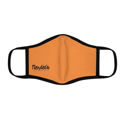 Nerdee's - The Nerd Bizz - Official Script Logo (Black) - Fitted Polyester Face Mask - Orange