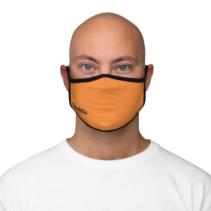 Nerdee's - The Nerd Bizz - Official Script Logo (Black) - Fitted Polyester Face Mask - Orange