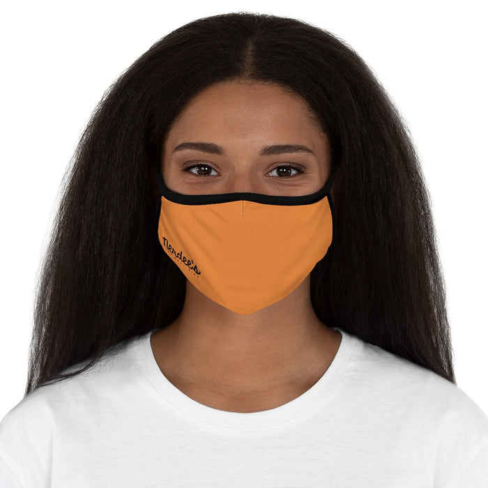 Nerdee's - The Nerd Bizz - Official Script Logo (Black) - Fitted Polyester Face Mask - Orange
