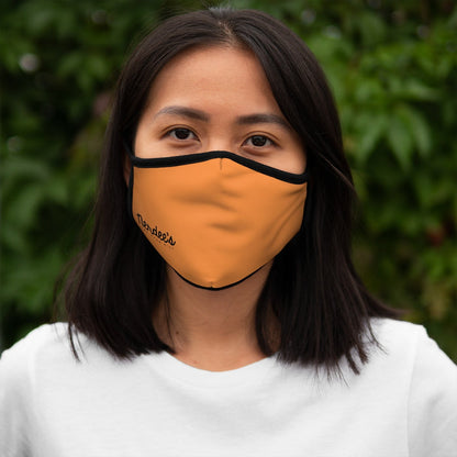 Nerdee's - The Nerd Bizz - Official Script Logo (Black) - Fitted Polyester Face Mask - Orange