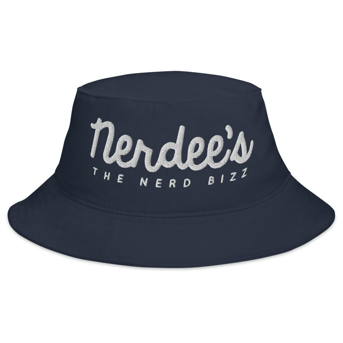 Nerdee's - The Nerd Bizz - Official Script Logo (White) - Bucket Hat
