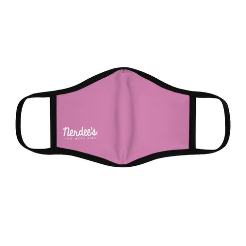 Nerdee's - The Nerd Bizz - Official Script Logo (White) - Fitted Polyester Face Mask - Pink