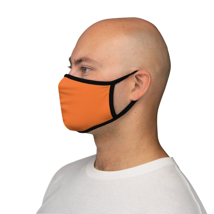 Nerdee's - The Nerd Bizz - Official Script Logo (White) - Fitted Polyester Face Mask - Dark Orange