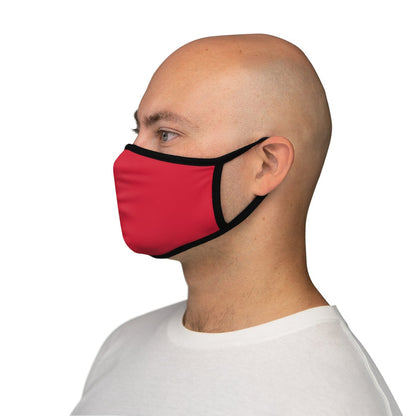 Nerdee's - The Nerd Bizz - Official Script Logo (White) - Fitted Polyester Face Mask - Dark Red