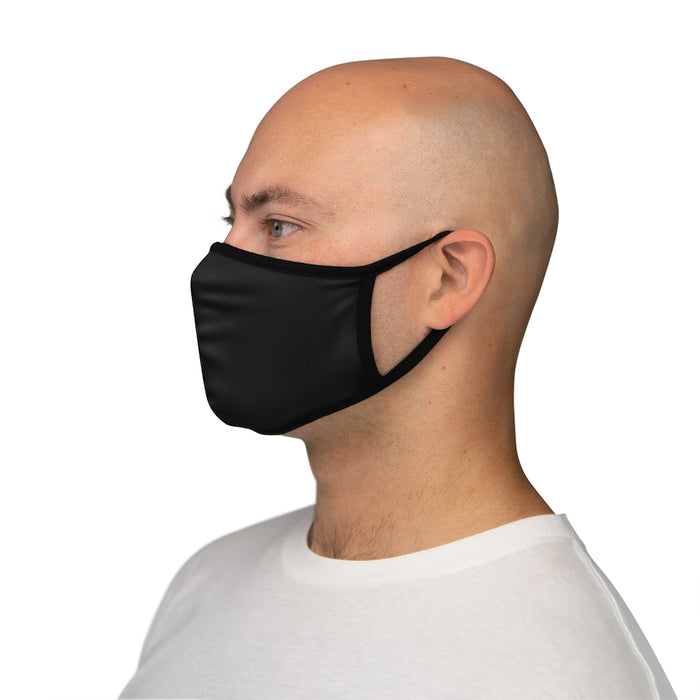 Nerdee's - The Nerd Bizz - Official Script Logo (White) - Fitted Polyester Face Mask - Black