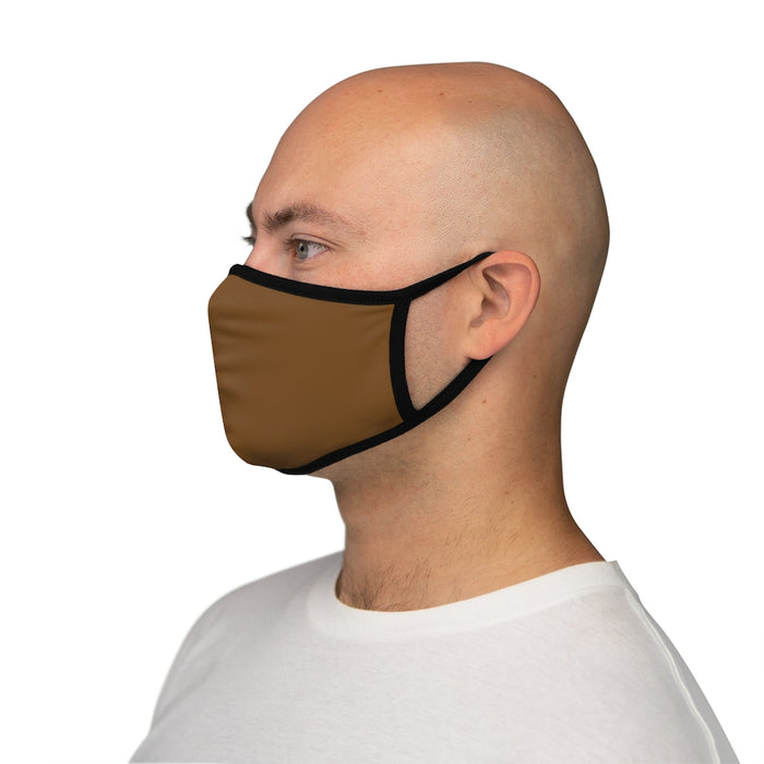 Nerdee's - The Nerd Bizz - Official Script Logo (White) - Fitted Polyester Face Mask - Dark Brown