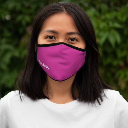 Nerdee's - The Nerd Bizz - Official Script Logo (White) - Fitted Polyester Face Mask - Hot Pink