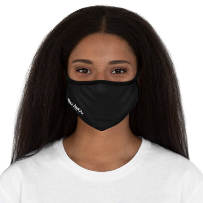 Nerdee's - The Nerd Bizz - Official Script Logo (White) - Fitted Polyester Face Mask - Black