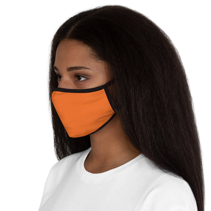 Nerdee's - The Nerd Bizz - Official Script Logo (White) - Fitted Polyester Face Mask - Dark Orange