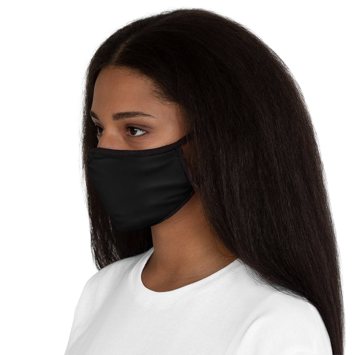 Nerdee's - The Nerd Bizz - Official Script Logo (White) - Fitted Polyester Face Mask - Black