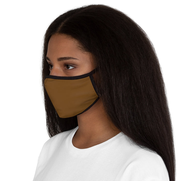 Nerdee's - The Nerd Bizz - Official Script Logo (White) - Fitted Polyester Face Mask - Dark Brown