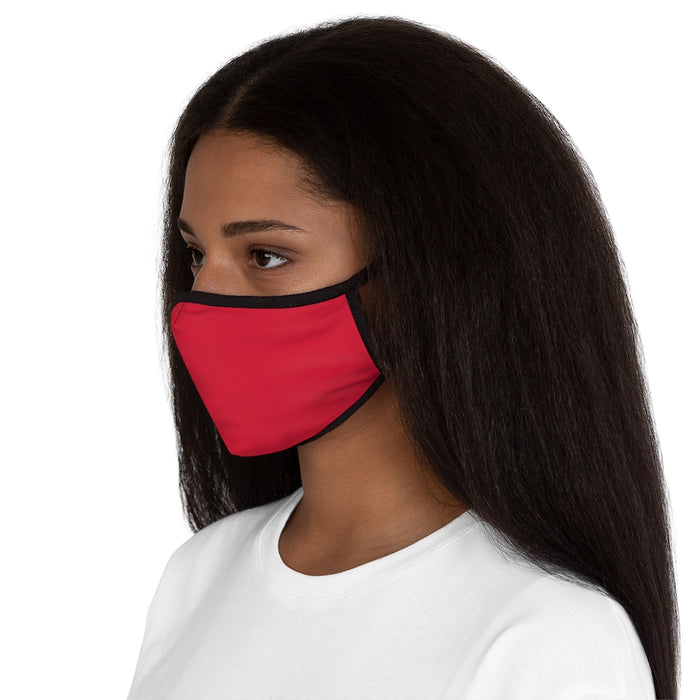 Nerdee's - The Nerd Bizz - Official Script Logo (White) - Fitted Polyester Face Mask - Dark Red