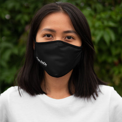 Nerdee's - The Nerd Bizz - Official Script Logo (White) - Fitted Polyester Face Mask - Black