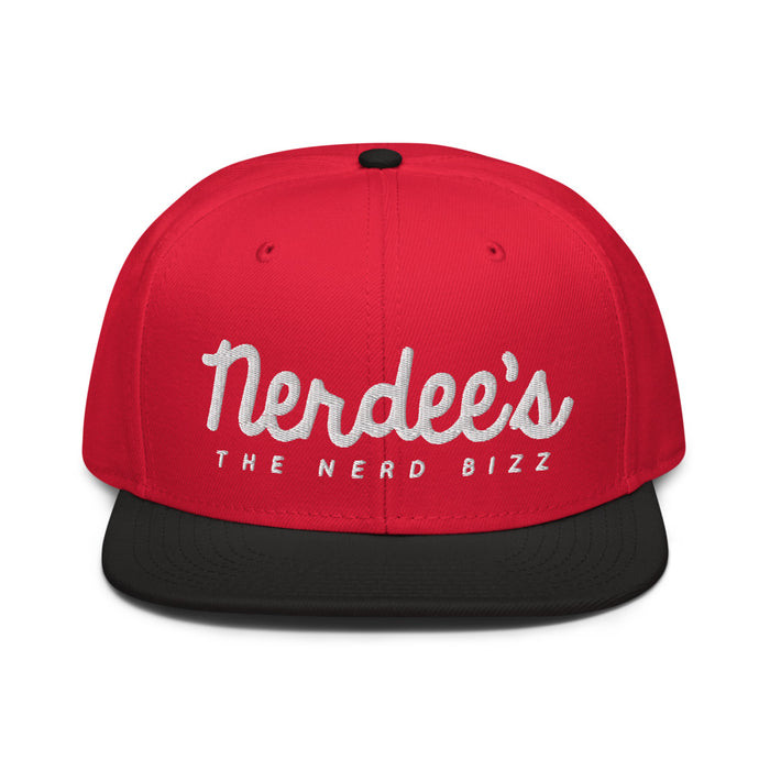 Nerdee's - The Nerd Bizz - Official Script Logo (White) Otto Snapback Hat - Multiple Colors!