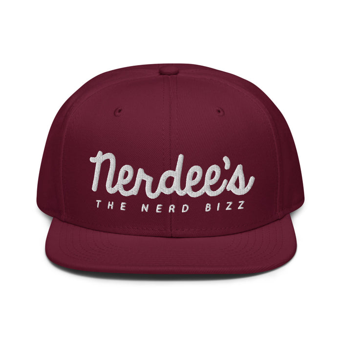 Nerdee's - The Nerd Bizz - Official Script Logo (White) Otto Snapback Hat - Multiple Colors!