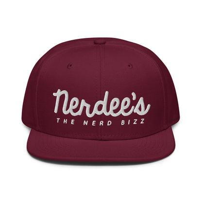 Nerdee's - The Nerd Bizz - Official Script Logo (White) Otto Snapback Hat - Multiple Colors!