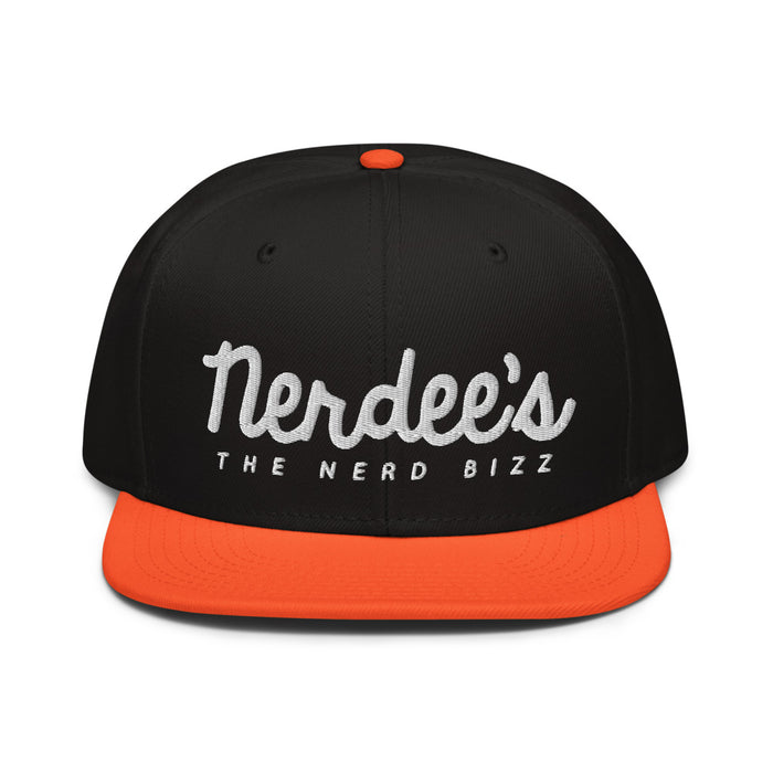 Nerdee's - The Nerd Bizz - Official Script Logo (White) Otto Snapback Hat - Multiple Colors!