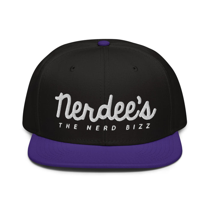 Nerdee's - The Nerd Bizz - Official Script Logo (White) Otto Snapback Hat - Multiple Colors!