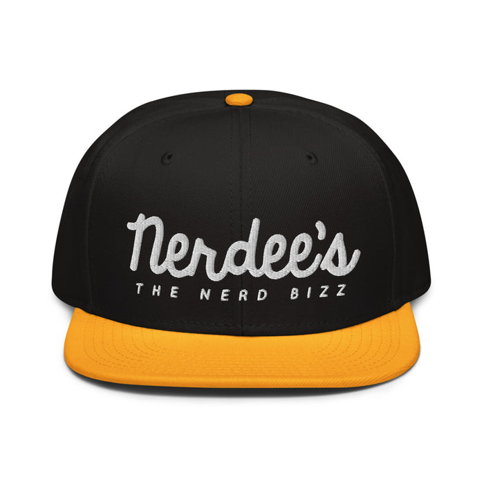 Nerdee's - The Nerd Bizz - Official Script Logo (White) Otto Snapback Hat - Multiple Colors!