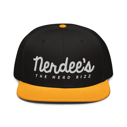 Nerdee's - The Nerd Bizz - Official Script Logo (White) Otto Snapback Hat - Multiple Colors!