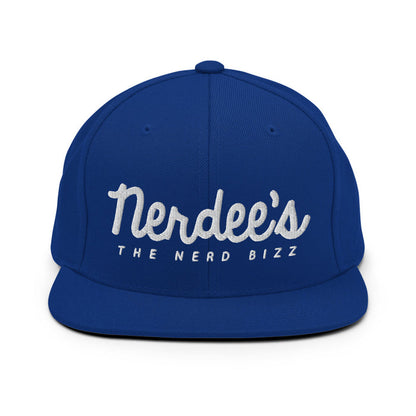 Nerdee's - The Nerd Bizz - Official Script Logo (White) Snapback Hat