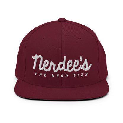 Nerdee's - The Nerd Bizz - Official Script Logo (White) Snapback Hat