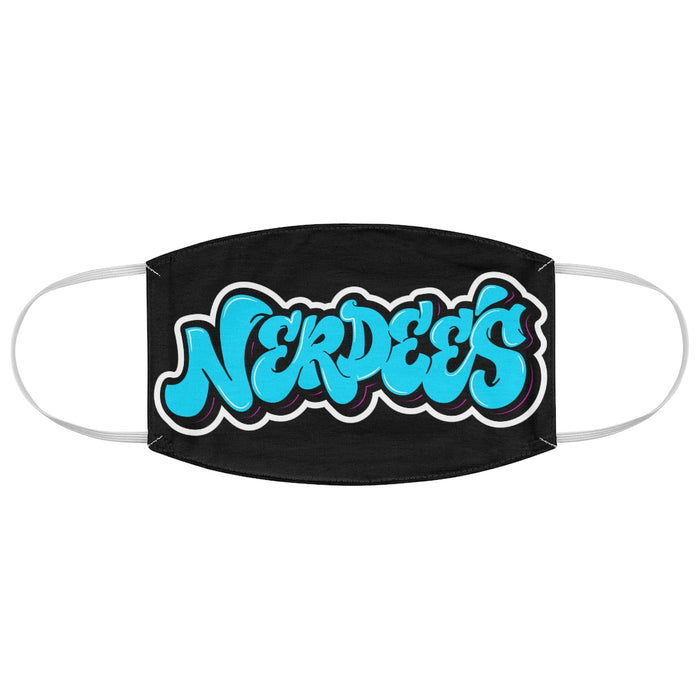 Nerdee's Aqua Graffiti Logo Fabric Face Mask - Black