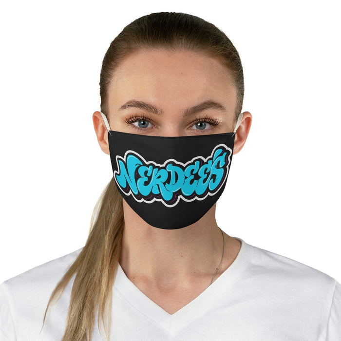 Nerdee's Aqua Graffiti Logo Fabric Face Mask - Black