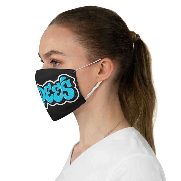 Nerdee's Aqua Graffiti Logo Fabric Face Mask - Black