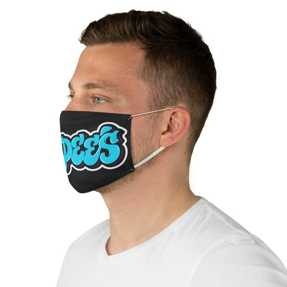 Nerdee's Aqua Graffiti Logo Fabric Face Mask - Black