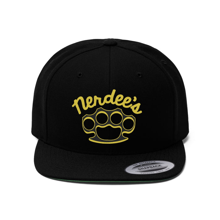 Nerdee's Brass Knuckles (Gold Design 01) - Unisex Flat Bill Hat