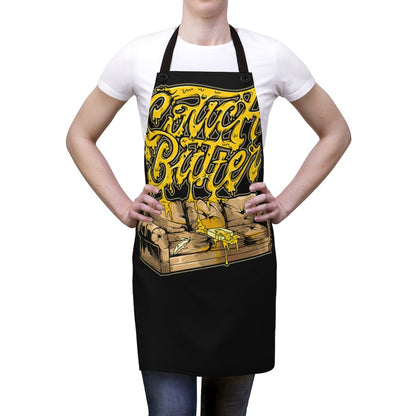 Nerdee's "Couch Butter" Apron - Black