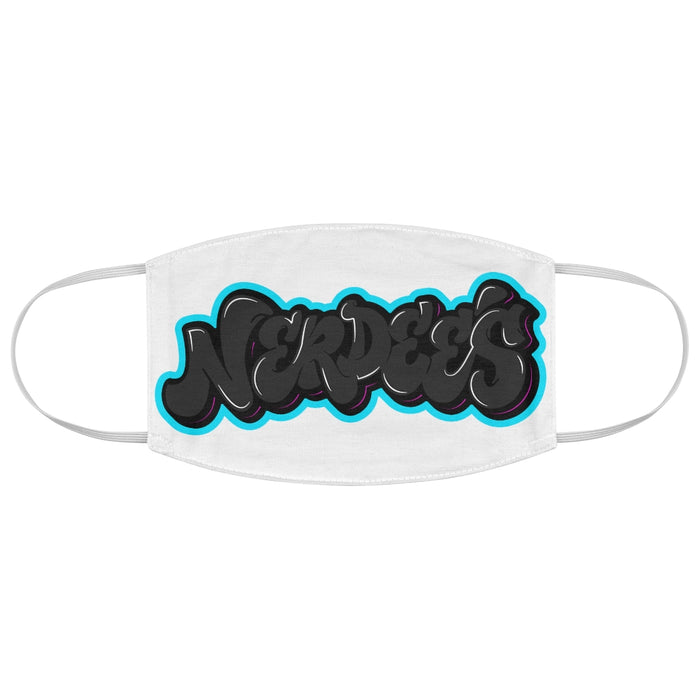 Nerdee's Dark Gray Graffiti Logo Fabric Face Mask - White