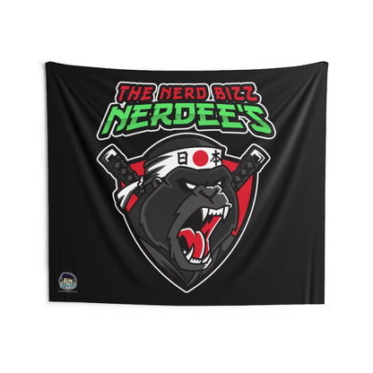 Nerdee's "Gorilla Samurai" Black Indoor Wall Tapestries