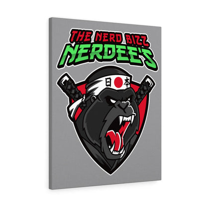 Nerdee's "Gorilla Samurai" Gray Background  - Canvas Gallery Wraps